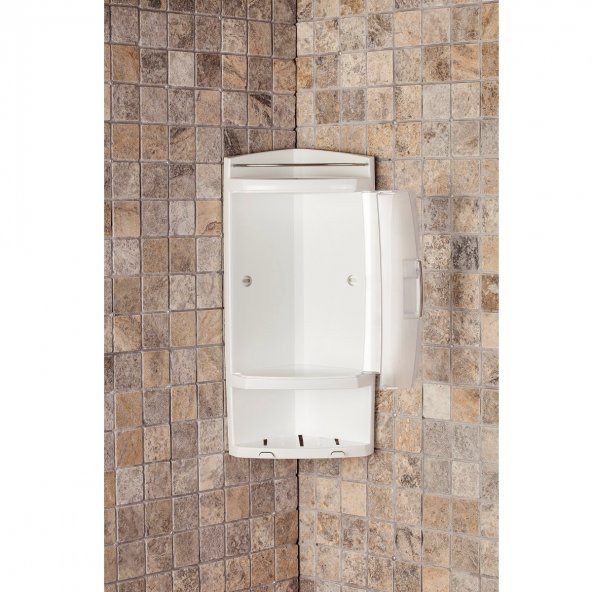 Primanova Banyo Köşe Rafı Kapaklı Şeffaf S05-16 - 2