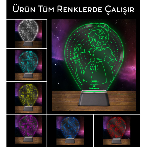 Brawl Stars Piper Figürlü Doğum Günü Hediyesi 3 Boyutlu Gece Lambası(BRA8) - 2