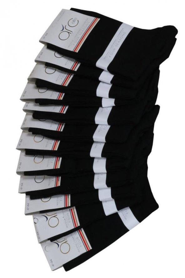 Erkek Siyah Çorap Mevsimlik 12 Li Paket RAR00702