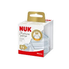 NUK Nature Sense Biberon Emziği Silikon 6-18 Ay (M) 2li - 3 Beslenme Delikli