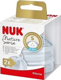 Nuk Nature Sense 2'li Silikon Küçük Delik 6-18 Ay Biberon Emziği