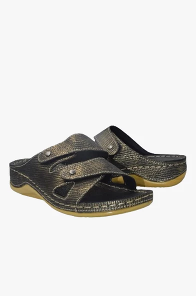 Kadın Anatomik Desenli Bakır Yazlık Terlik - 3