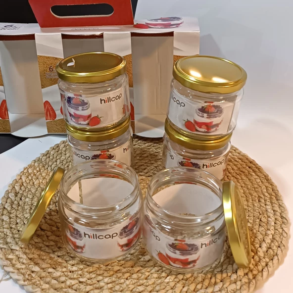 300 Cc Cam Magnolia Kavanozu Kapaklı 24 adet - 5