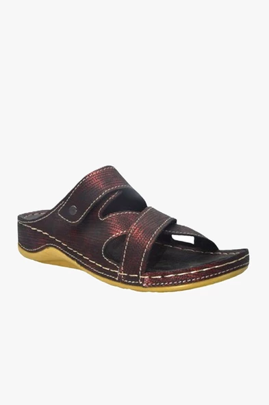 Kadın Anatomik Desenli Kırmızı Yazlık Terlik - 2