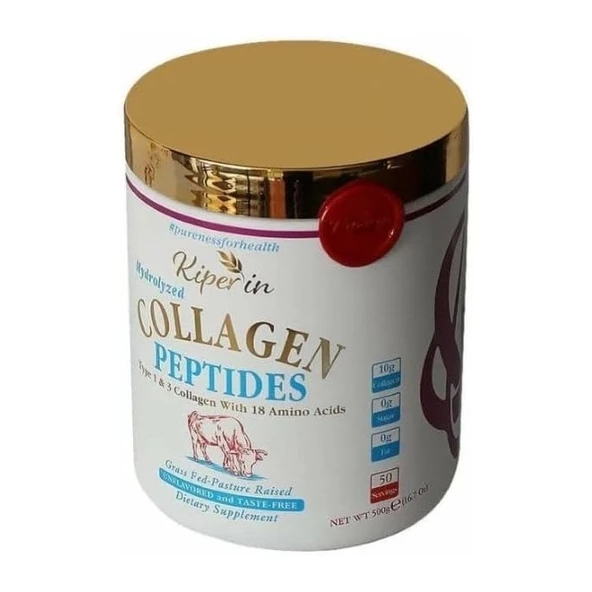 Kiperin Collagen Beauty peptides Toz Kolajen Peptitleri İçeren Kolajen 500 gr