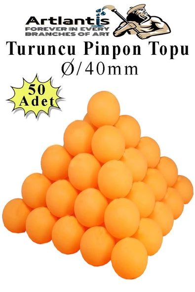 Turuncu Pinpon Topu 50 Adet Masa Tenis Topu Evcil Hayvan Kedi Oyuncağı Okul Sınıf Etkinlik Deney Topu - 1