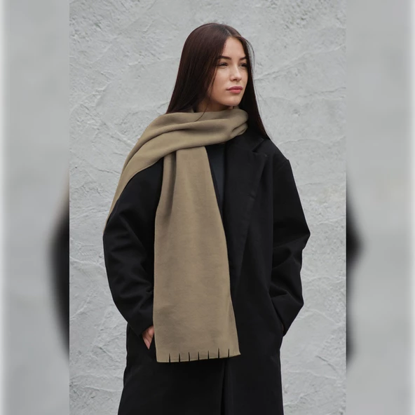 Kadın Polar Şal Yumuşak Puffy Sıcak Tutan Kalın Renkli KışlıkUzun Atkı Kaşkol Omuz Şalı 30 x 190 cm - 3