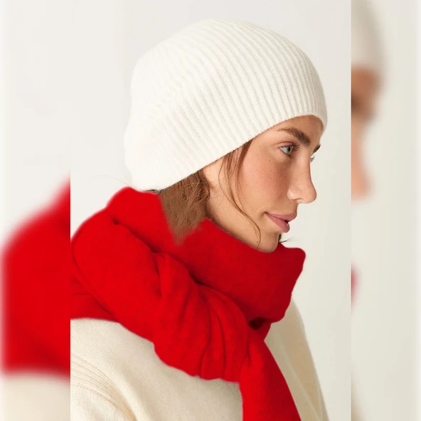 Kadın Polar Şal Yumuşak Puffy Sıcak Tutan Kalın Renkli KışlıkUzun Atkı Kaşkol Omuz Şalı 30 x 190 cm - 5