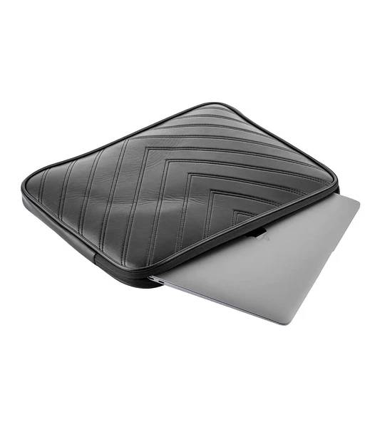 Notebook Laptop Macbook Çantası Suni Deri 13"-13.6"-14"-15.6" inç - 800-DÜZ Siyah - 3