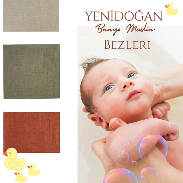 6'lı Müslin Bebek Ağız Mendili Anne Bebek Emzirme Mama Salya Tükürük Ağız Silme Beslenme Bezi Mendil - 2