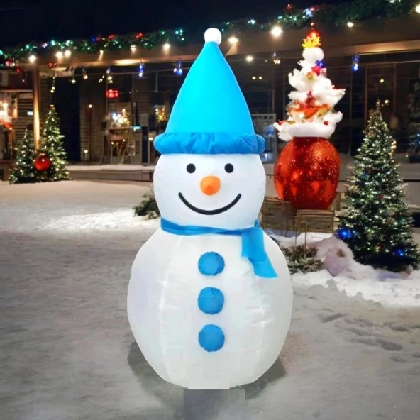 VIP DELUXE 1 METRE LED IŞIKLI MOTORLU DEV ŞİŞME KARDAN ADAM 1 METRE KARDAN ADAM YILBAŞI DEKORLARI ürün görseli