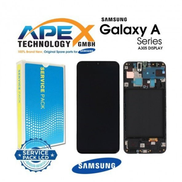Samsung A305 A30 Ekran Lcd Çıtalı  100 Kvk Servis Orjinal