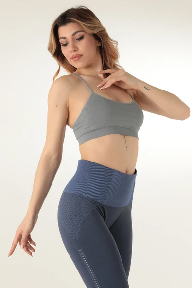 Miorre Shiny Dikişsiz Kaplı Spor Büstiyer - 12