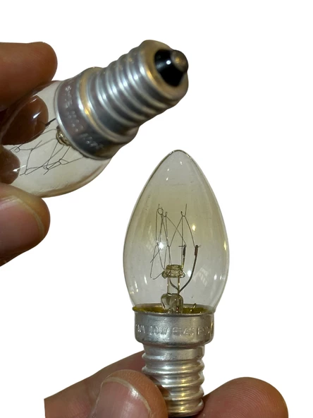 End 10W Sarı Işık E14 Duylu Şeffaf Eski Tip Tuz Lambası (5 Adet) - 4