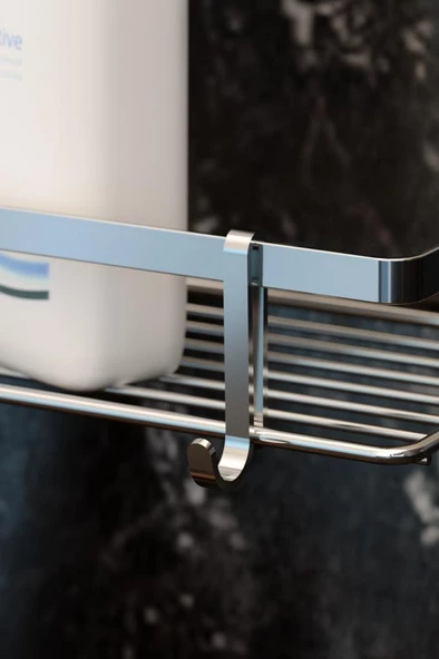 Geseus İki Katlı Kancalı Banyo Rafı  ES067-KROM - 3