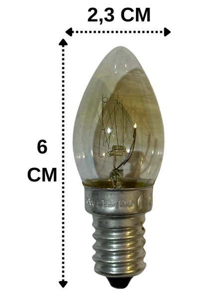 End 10W Sarı Işık E14 Duylu Şeffaf Eski Tip Tuz Lambası (5 Adet) - 3