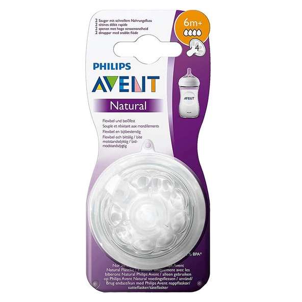 Philips Avent SCF044/27 Natural Hızlı Akış 6 Ay+ 2'li Biberon Emziği