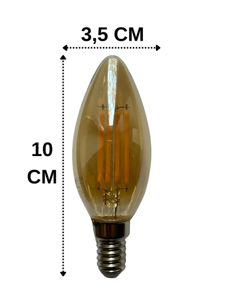 Sylvania 4,5W (37W) 2500K (Sarı Işık) E14 Duylu Eski Tip Görünümlü Led Ampul (10 Adet) - Resim 3