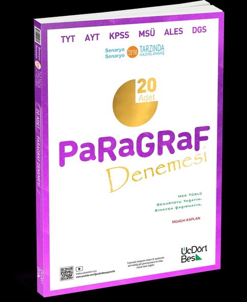 ÜçDörtBeş Yayınları TYT Paragraf 20 Deneme Yeni