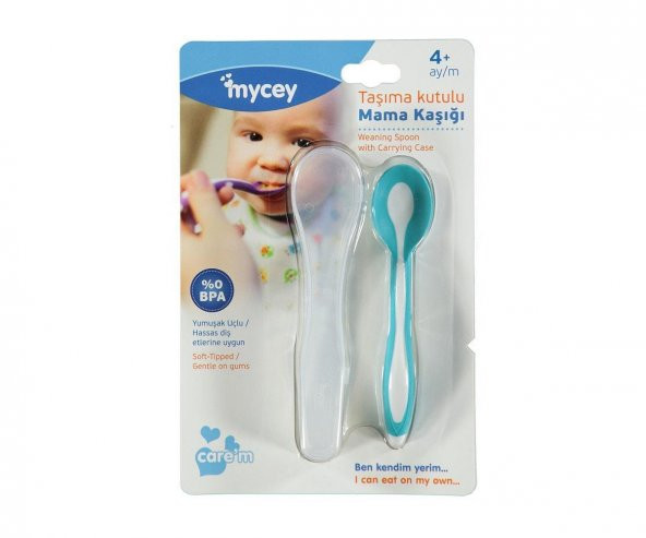 Mycey Taşıma Kutulu Mama Kaşığı - Turkuaz - 2