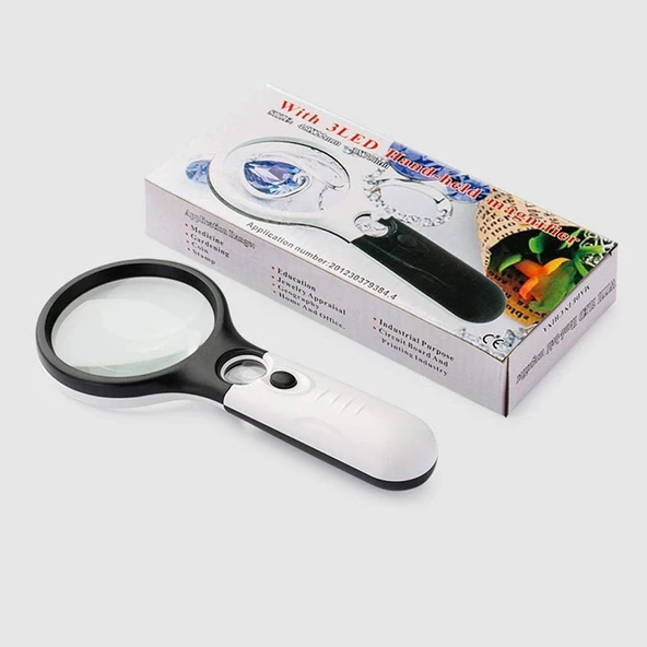 Işıklı Büyüteç El Tipi Lup 3X/45X Yakınlaştırma 75 mm - 5