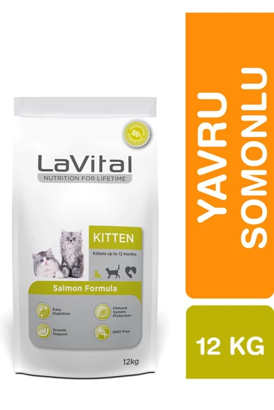 LAVİTAL YAVRU SOMONLU KEDİ MAMASI 12 KG