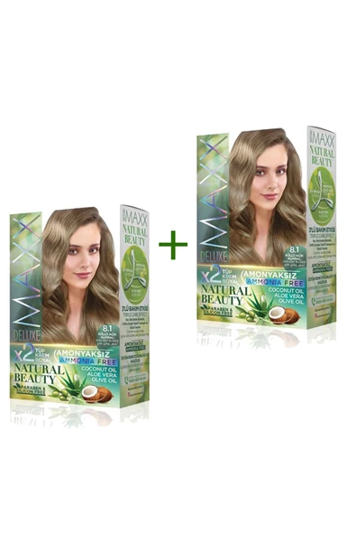 2 Paket Natural Beauty Amonyaksız Saç Boyası 8.1 Küllü Açık Kumral