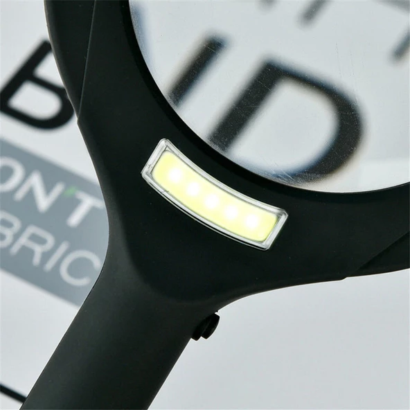 Profesyonel Işıklı LED Büyüteç, Lup Büyüteç Mercek, 250 Lümen 3X Yakınlaştırma - 3