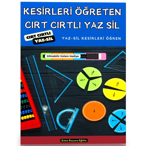 Cırt Cırtlı Kesirleri Öğreten YAZ-SİL Kitabı