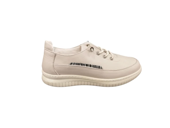 Rovenna İç Dış Hakiki Deri Ortopedik Comfort Taban Lastik Bağcıklı Günlük Kadın Casual Ayakkabı - 5