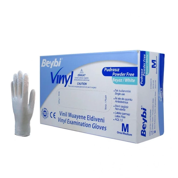 Beybi Vinill Eldiven Pudrasız Medium 100 Lü Paket