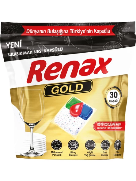 Renax Gold Bulaşık Makinesi Kapsülü Hepsi Bir Arada 120 Li Tablet - 2