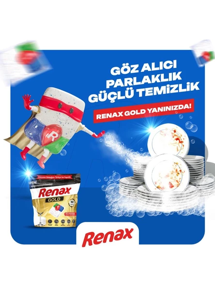 Renax Gold Bulaşık Makinesi Kapsülü Hepsi Bir Arada 30 Lu Tablet - Resim 4