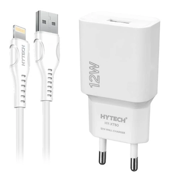 Hytech 12W 5V 2.4A Micro USB Kablolu Beyaz Kablo + Ev Şarj Adaptör