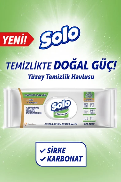 Solo Temizlikte Doğal Güç Beyaz Sabun Ferahlığı Yüzey Temizlik Havlusu 100 Yaprak - 2