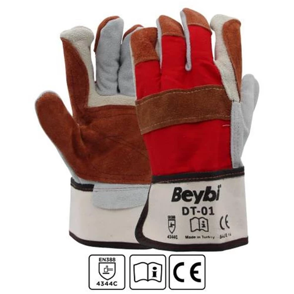 Beybi Deri Kaplı Isıya Dayanıklı Ağır İş Eldiveni 10 Lu Paket 10 Beden