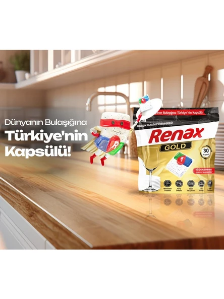 Renax Gold Bulaşık Makinesi Kapsülü Hepsi Bir Arada 150 Li Tablet - 5