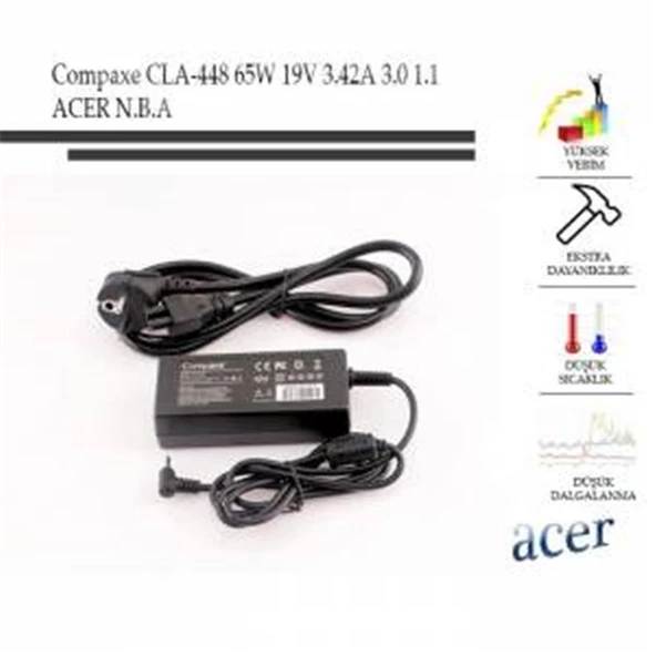 Compaxe 65W 19V 3.42A 3.0-1.1 Notebook Adaptörü