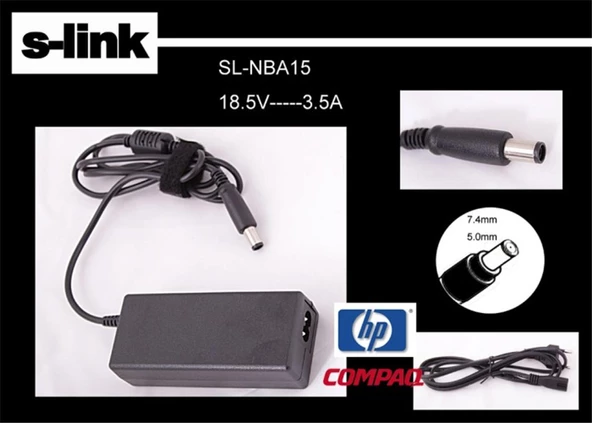 S-link 18.5V 3.5A 7.4-5.0 Notebook Adaptör