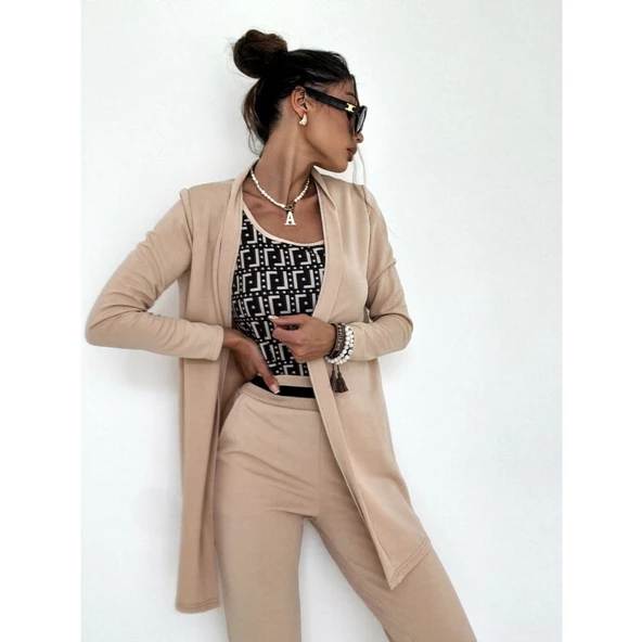 Lucky Life Kadın Uzun Kollu Krep üçlü Takım - Resim 7