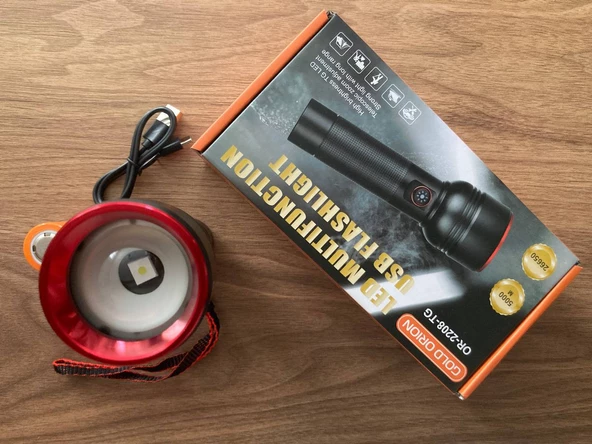Gold Orion OR-2208 Güçlü LED El Feneri Ayarlanabilen Işık 2000 Lümen - 3