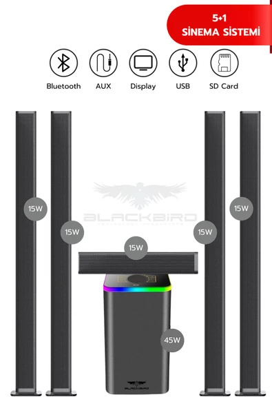 Hepu 5+1 Surround Ev Sinema Ses Sistemi HP-TV04