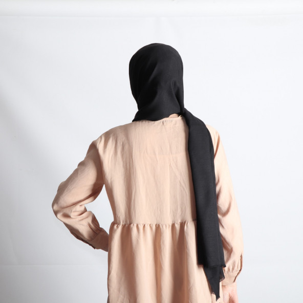 PEMİRA PAMUKLU FLAMLI SİYAH ŞAL - 3