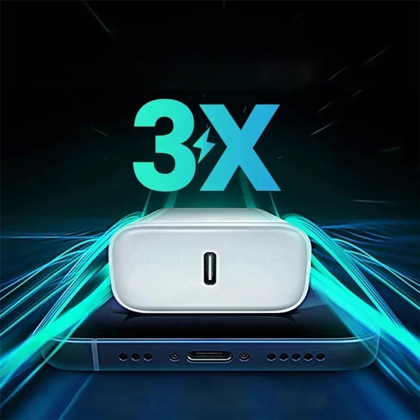 Apple iphone 16 / 16 Plus / 16 Pro / 16 Pro Max Uyumlu Type-c Hızlı Şarj Aleti Adaptörü(Başlık) Beyaz - 4