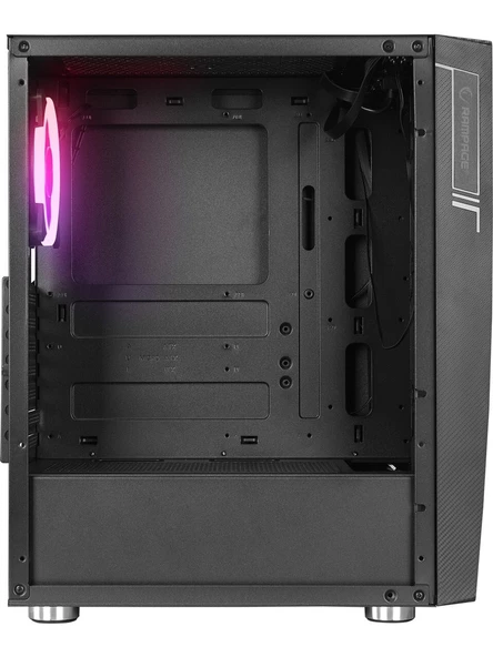 Rampage HACKER Temper Camlı PSU YOK  Siyah 4 RGB Fan & Control Gaming Oyuncu Kasası - 5