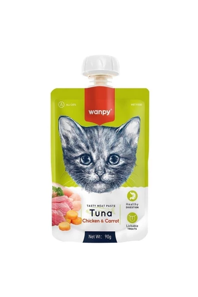 Wanpy Taze Ton Balıklı & Tavuklu Ezme Kedi Maması 90 g