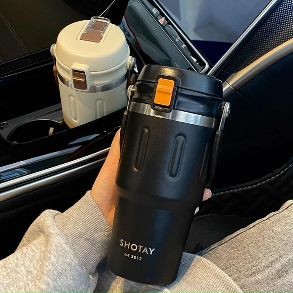 Shotay Termos Bardak Seyahat ve Outdoor 650Ml Krem - 7
