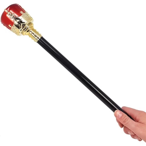 Altın Kral Tacı ve Kırmızı Topuzlu Asası Seti - Resim 3