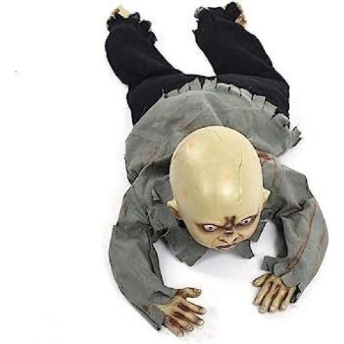 Sesli Işıklı Emekleyen Zombi Bebek Dekor - 4
