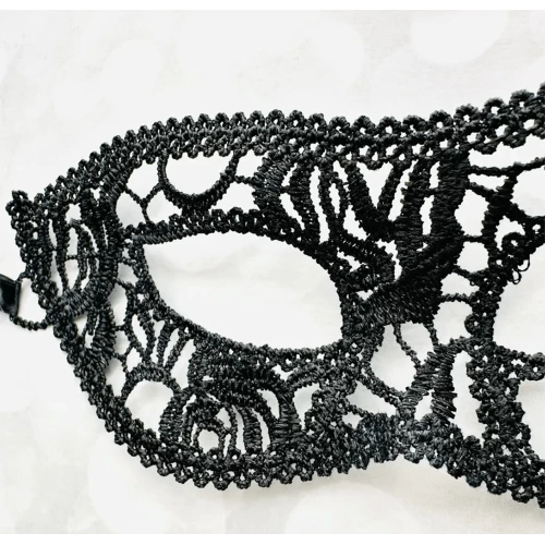 Siyah Kedi Model Dantel Parti Maskesi 12 No - Resim 2